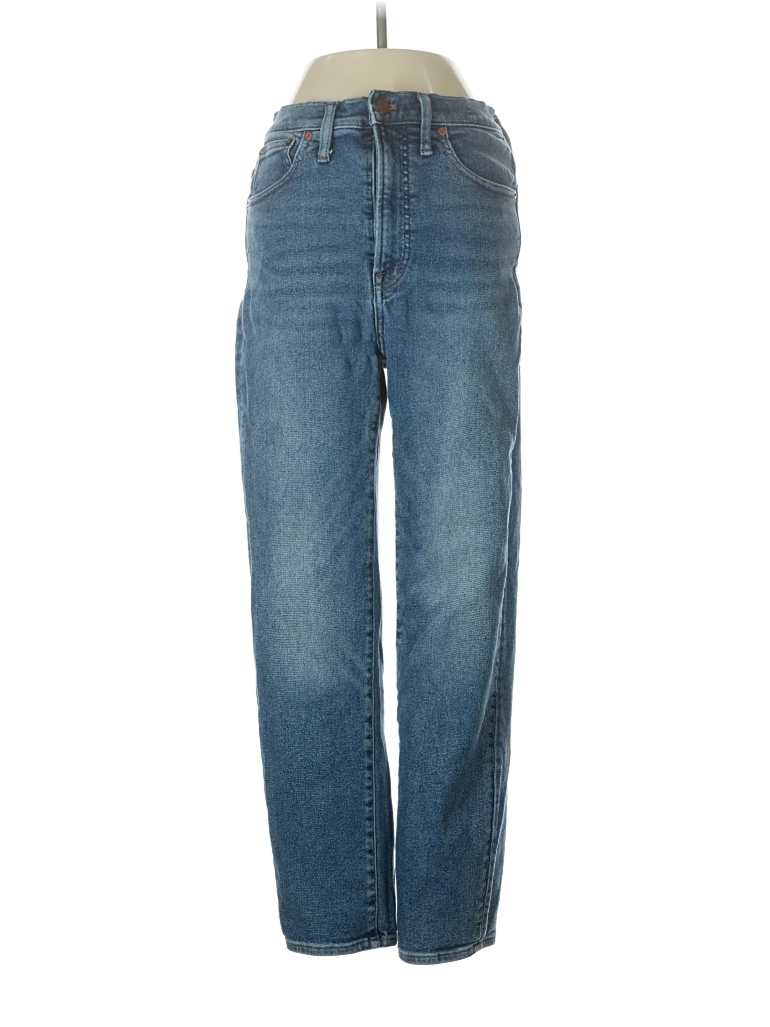 High-Rise Straight-leg Jeans in Medium Wash