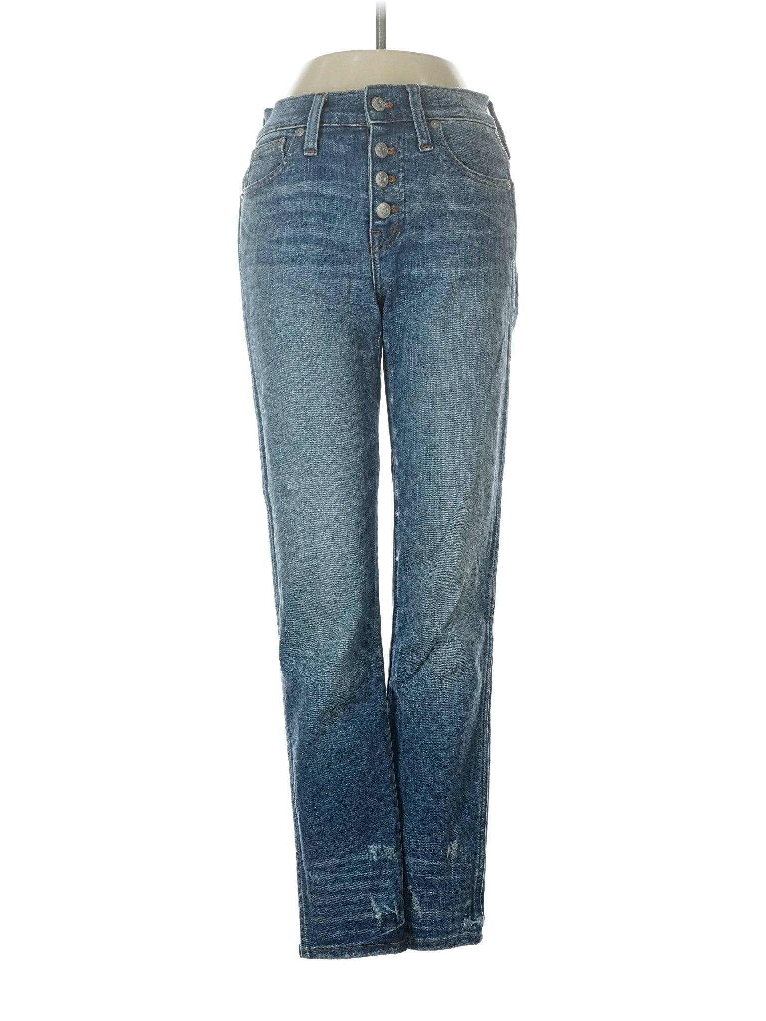 High-Rise Straight-leg Jeans in Medium Wash
