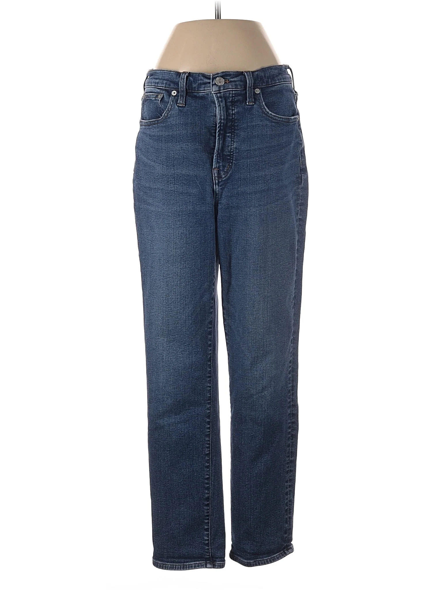High-Rise Straight-leg Jeans in Medium Wash