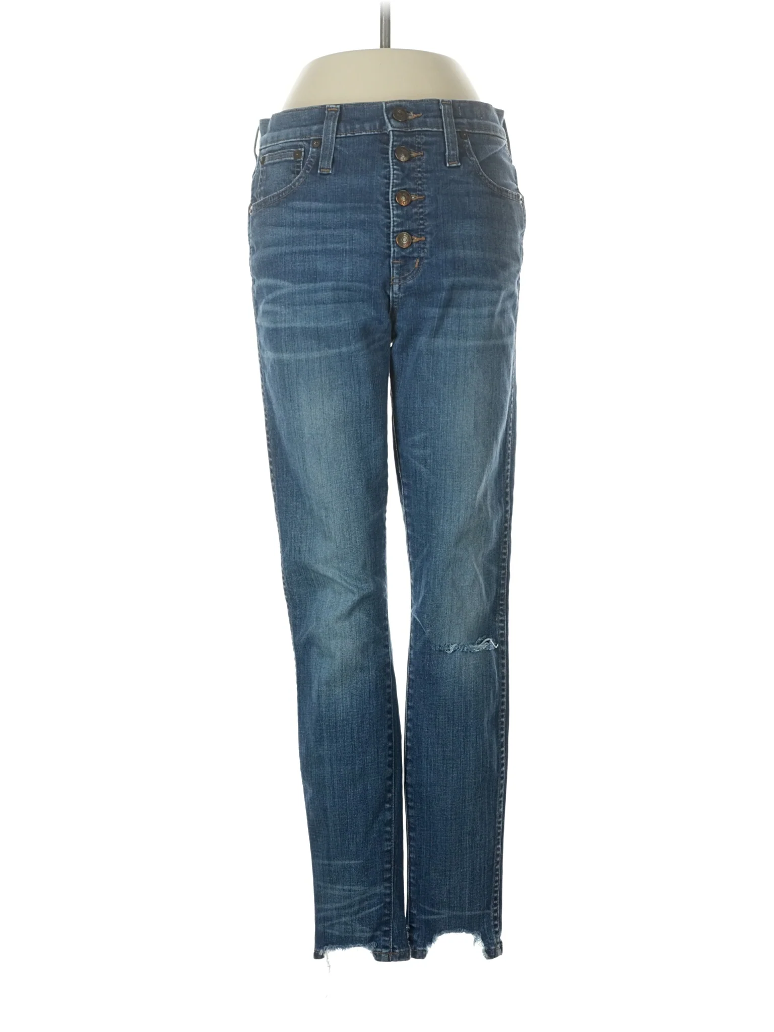 Mid-Rise Skinny Jeans in Medium Wash